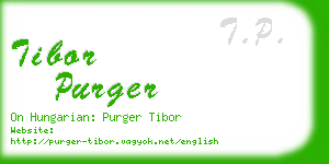 tibor purger business card